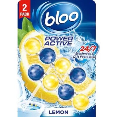 Image of Bloo Power Active Toilet Rim Block Lemon, 2 x 50g