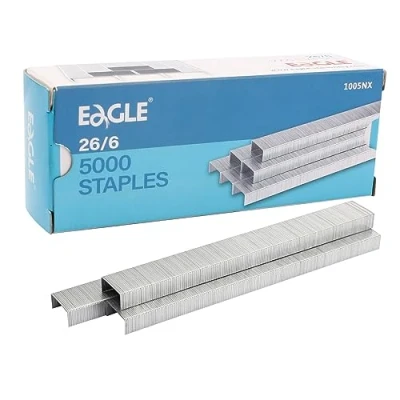 Image of Eagle Staples, Standard 1/4&quot; Leg Length, 5000/Box, 1 pack