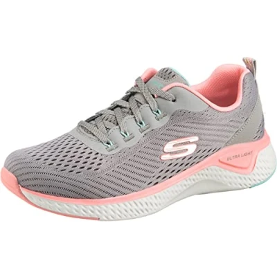 Image of Skechers SOLAR FUSE COSMIC VIEW, Women&#039;s Low Top Trainers, Grey (Gray Mesh/Pink &amp; Mint Trim Gypk), 5 UK (38 EU)
