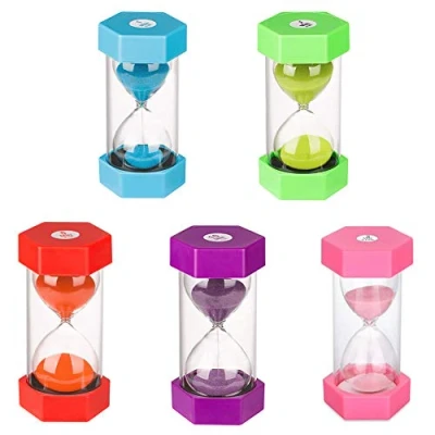 Image of Hourglass Kids Timer Set Colorful Sand Clock Kitchen Time Management Includes 1 Minute, 3, 5, 10, and 30 Minutes(5 Pieces)…