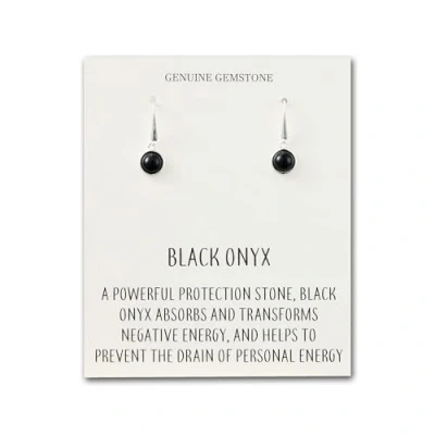 Image of Philip Jones Black Onyx Drop Earrings with Quote Card