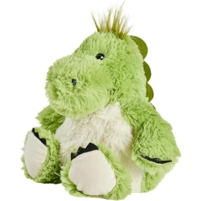 Image of Warmies Plush Green Dinosaur Microwavable Weighted Teddy with French Lavender Scent, Hot or Cold for Cool Relaxation and Warm Relief