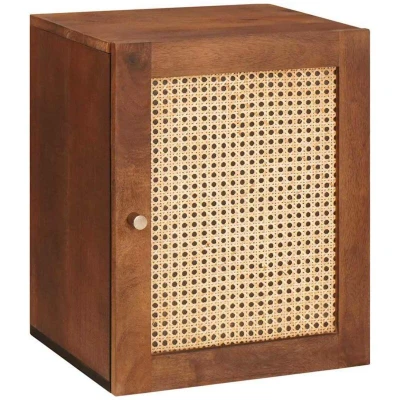 Image of vidaXL Bathroom Cabinet with Shelf Wall mounted Storage Door Brown 38 x 33.5 48 cm