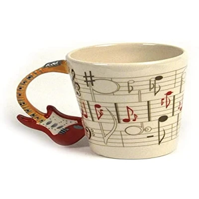Image of Ted Smith Ceramic Sheet Music Guitar Handle Mug Assorted Designs Sold Separately
