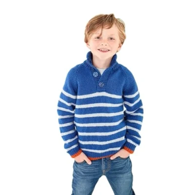 Image of King Cole Mens &amp; Boys DK Knitting Pattern Striped or Plain Sweater (5939)