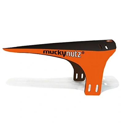 Image of Mucky Nutz Face Front Fender Black/Orange/Mudguard Bicycle Cycling Cycle Biking Bike Road MTB Mountain Riding Ride Trail Dirt Downhill Freeride Mud Guard Enduro Muck Rain Shield Water Board Flap