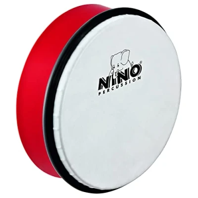 Image of Nino Percussion Hand drum Instrument Medium for Children from 3 Years Diameter 8 inch (ca. 20 cm) Plastic, Red (NINO45R)