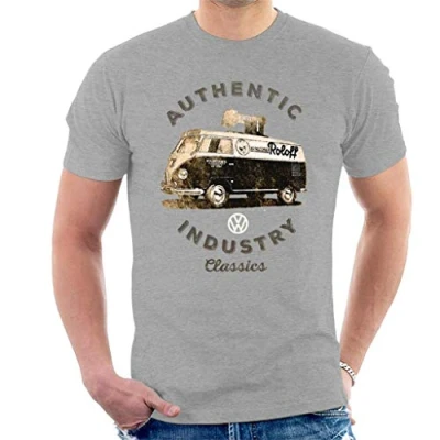 Image of Volkswagen Authentic Industry Classics Camper Men&#039;s T Shirt Heather Grey