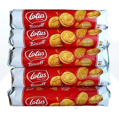 Image of Lotus Original Biscoff Cream Sandwich Biscuits 150g (pack of 5)