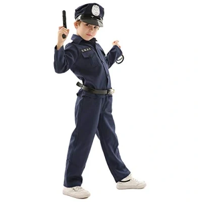 Image of Forever Young Child Policeman Fancy Dress Costume Boys Police Constable Cop Officer Outfit Kids Uniform (9 10 Years)