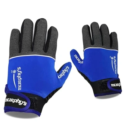 Image of Murphys V2 Gaelic Football Kid&#039;s Gloves, Premium Latex Field Players Mittens, Durable Hook and Loop Closure, Grey Blue, 6 / Under 12Y