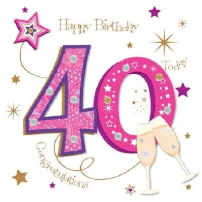 Image of Happy 40th Birthday Greeting Card by Talking Pictures Greetings Cards
