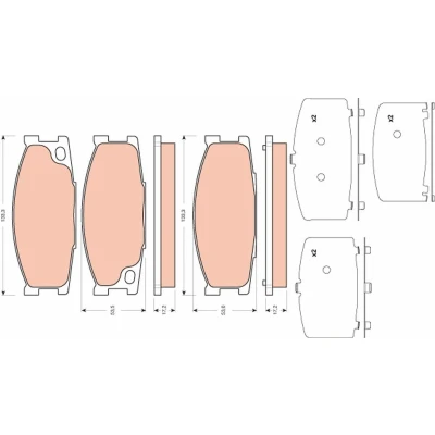 Image of MC894589, MK499873 Brake pad set TRW GDB3423 not prepared for wear indicator