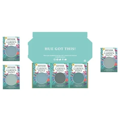 Image of Rust Oleum Garden Paint in Matt Finish Ocean Blues Tester Box