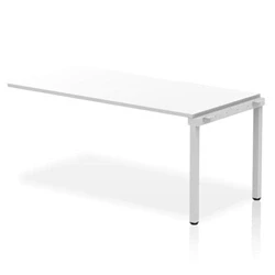 Image of Evolve Single Ext Kit Silver Frame Bench Desk 1600 White BE326