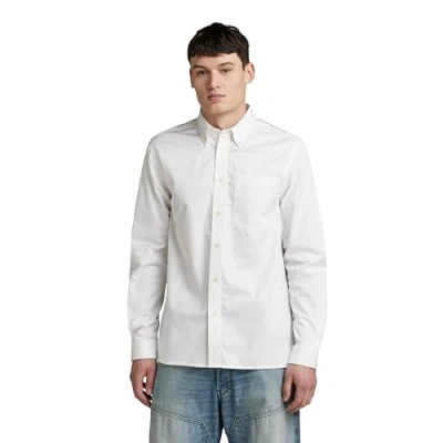 Image of G STAR RAW Men&#039;s One Pocket Regular Shirt , White (white D24292 A504 110), M