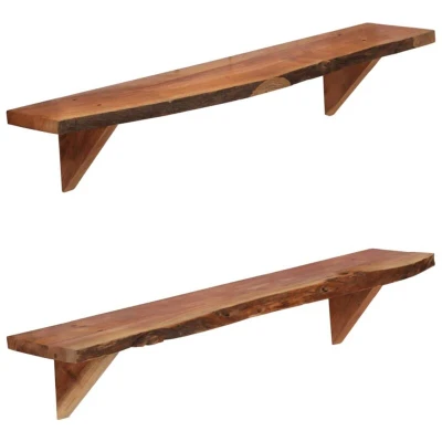 Image of vidaXL Wall Shelves 2 pcs 90x20x18 cm Solid Acacia Wood