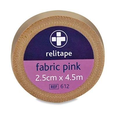 Image of Reliance Medical 2.5 cm x 4.5 m Pink Relitape Fabric Elastic Strapping Tape