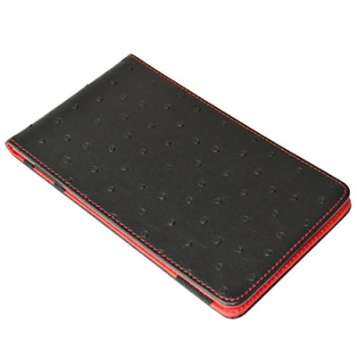 Image of On Par Premium Golf Scorecard Holder Ostrich, Black/Red