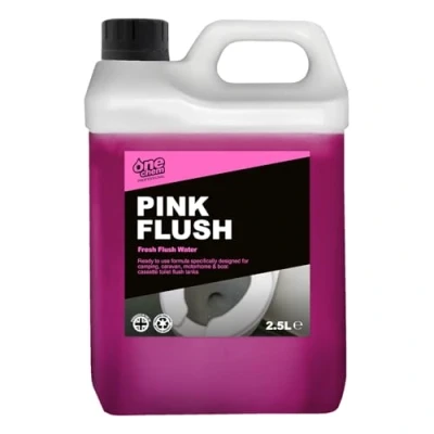 Image of One Chem Professional Toilet Cleaner Pink Flush for Caravans and Motorhomes, 2.5 Litre, Formaldehyde Free, Fluid