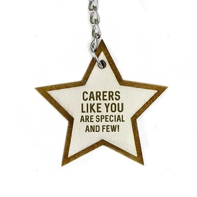 Image of RED OCEAN Thank You Gift For Carer Wooden Keyring Nurse Him Her Gifts Friend