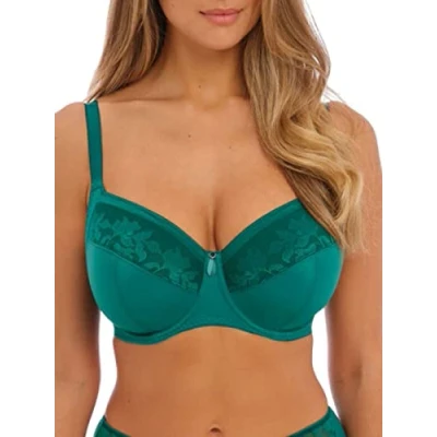 Image of Fantasie Women&#039;s Illusion Underwire Side Support Full Coverage Bra, Emerald, 32J US