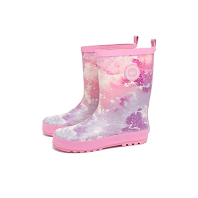 Image of hype KIDS UNISEX PINK SPARKLE CLOUD CREST WELLIES Size: UK11.5/12.5
