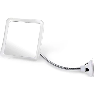 Image of MIRRORVANA Flexible Fogless Shower Mirror for Shaving with Height Adjustable Gooseneck, 360 Swivel and Upgraded Suction, Shatterproof 16cm x 16 cm (6.3&quot; 6.3&quot;) Surface