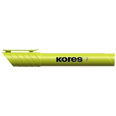 Image of Kores Yellow Highlighter Pen High Liner Plus, Fluorescent, Water Based Ink with Ergonomic Shape Stationery Supplies, Office Supplies 12 Pack