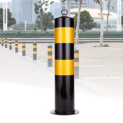 Image of Parking Bollards Concrete In, Security Posts for Driveways Barrier Car Reflective Tape Driveways, Metal Bollard Industrial, Commercial, Private use