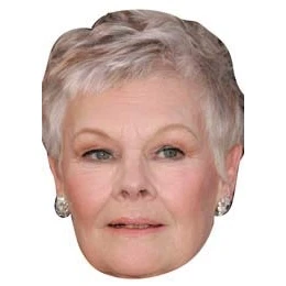 Image of FoxyPrinting Judi Dench Bond Actress Celebrity Cardboard Party Face Mask Fancy Dress