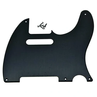 Image of KAISH 5 Hole Vintage Tele Style Guitar Pickguard TL Pick Guard Scratch Plate for USA/Mexico Tele/Telecaster Matte Black 1 Ply
