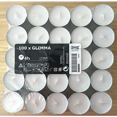 Image of IKEA GLIMMA Tea Lights Unscented (Pack of 200)