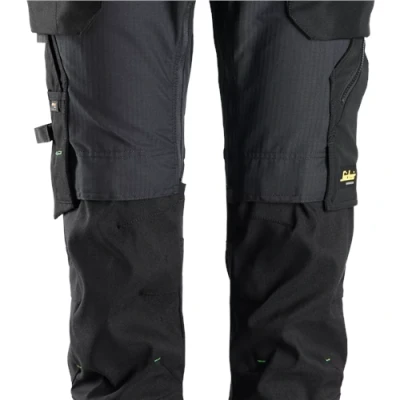 Image of Snickers FlexiWork Work Trousers+ Detachable Holster Pockets Steel Grey/Black 58
