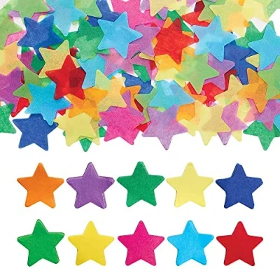 Image of Baker Ross FX264 Mini Tissue Paper Stars Pack of 4000, Shapes for Crafting, Art Supplies Kids, Craft Decorations