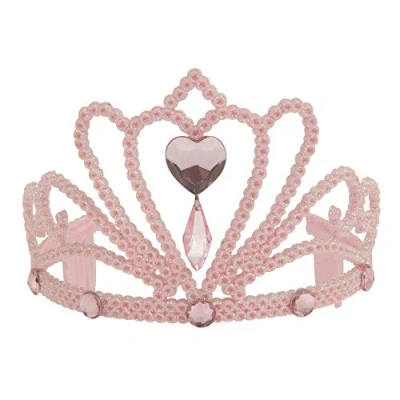 Image of Bristol Novelty BA991 Glitter Tiara and Stone, Womens, Pink, One Size