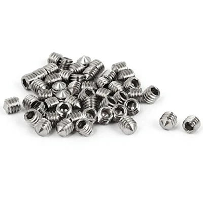 Image of Sourcingmap M4 x 4mm 304 Stainless Steel Cone Point Hex Socket Grub Screw 50 Pcs