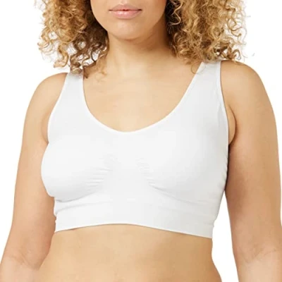 Image of Ahh By Rhonda Shear Women&#039;s Generation Bra with Removable Pads Full Coverage, White, L