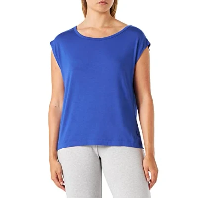 Image of Calvin Klein Women&#039;s S/S Wide Neck 000QS6794E T Shirts, Blue (Clematis), L