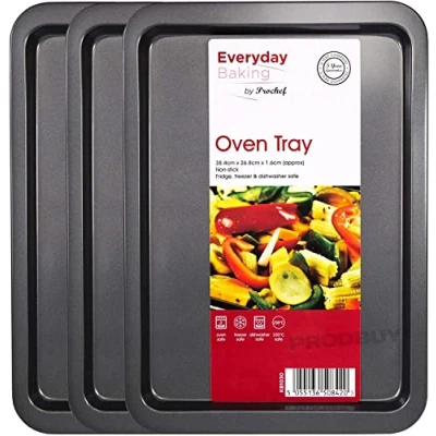 Image of ProChef Brand Non Stick Baking Tray Sets (3 x Oven Trays)