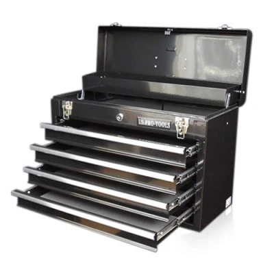 Image of Original US PRO TOOLS Tool Box Cabinet 4 Drawer Hand HELD Chest Portable Gloss Black