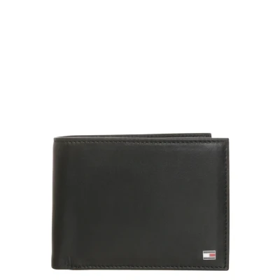 Image of Tommy Hilfiger Men’s Eton Wallet with Coin Pocket, Black (Black), One Size