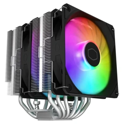 Image of Cooler Master Hyper 620S Dual Tower CPU Air Cooler, ARGB Sync, 120mm PWM Fan, 6 Copper Direct Contact Heat Pipes, 154.9mm Tall Silver