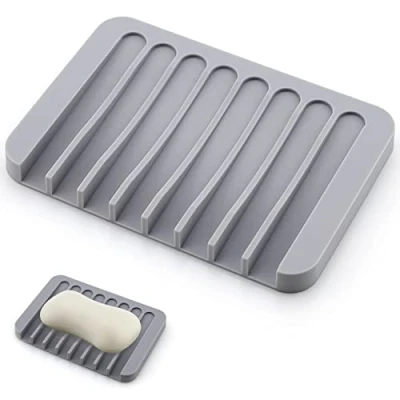 Image of 1 Piece Soap Dish,Soap Holder,Soap Box,Travel Case,Travel Dish with Drainage,Soap Dishes for Bathroom,Soap Bar Holder,Bar Holder,for Bathroom, Kitchen, Sink (Gray)