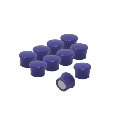 Image of Small High Power Purple Memo Board Magnets for Fridge, Whiteboard, Noticeboard, Filing Cabinet Pack of 10