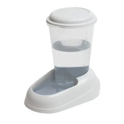 Image of Ferplast Water dispenser for dogs and cats NADIR Drinker 3 Liter small medium sized dogs, Transparent tank with lid, Sturdy plastic, Non slip bottom, 29,2 x 20,2 h 28,8 cm White