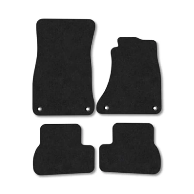 Image of Car Mats Compatible with Audi A5 (2009 2016) [Sportback] Tailored Fit Black Carpet Floor Set Accessory Custom 4 Pieces Anti Slip Backing &amp; Binding Trim Edge