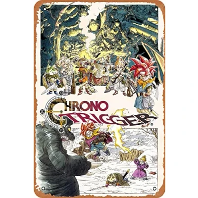 Image of Clilsiatm Chrono Trigger Poster Vintage Game Tin Sign Retro Metal 8x12 Inches