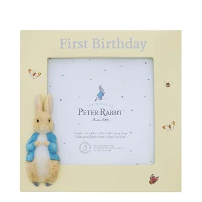 Image of Beatrix Potter Peter 1st Birthday Photo Frame