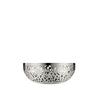 Image of Alessi Cactus Decorated Fruit Bowl, 18/10 Stainless Steel, Mirror Polished, 21 cm